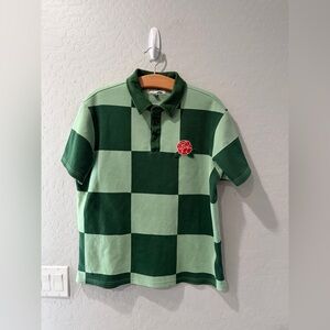 Bogey Boys Checkered Pique 70s Inspired Golf‎ Polo Large Bin 1